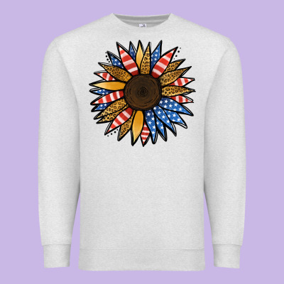 Patriotic Sunflower Premium Sweatshirt Designed By Jasminsmagicworld