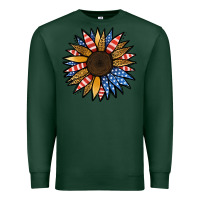 Sports Green Patriotic Sunflower Premium Sweatshirt - Jasminsmagicworld