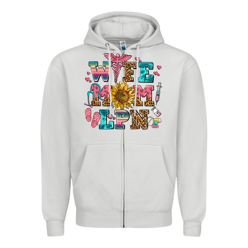 Wife Mom Lpn Zipper Hoodie by AdoDesignShop | Teevron