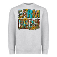 Heather Grey western farm babe Heavyweight Sweatshirt - texasbilliewilder