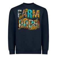 Navy western farm babe Heavyweight Sweatshirt - texasbilliewilder