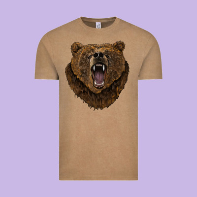 Bear Head Vintage Tee Designed By Barkaloodesign