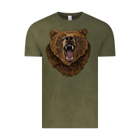 Vintage Olive bear head Vintage Tee - BarkalooDesign
