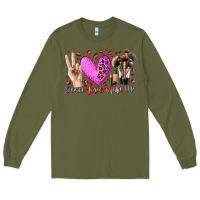 Army Green peace love makeup Long Sleeve Tee - RacoonDesign