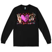 Black peace love makeup Long Sleeve Tee - RacoonDesign