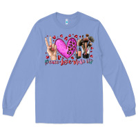 Colony Blue peace love makeup Long Sleeve Tee - RacoonDesign