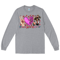 Heather Grey peace love makeup Long Sleeve Tee - RacoonDesign