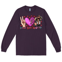 Plum peace love makeup Long Sleeve Tee - RacoonDesign