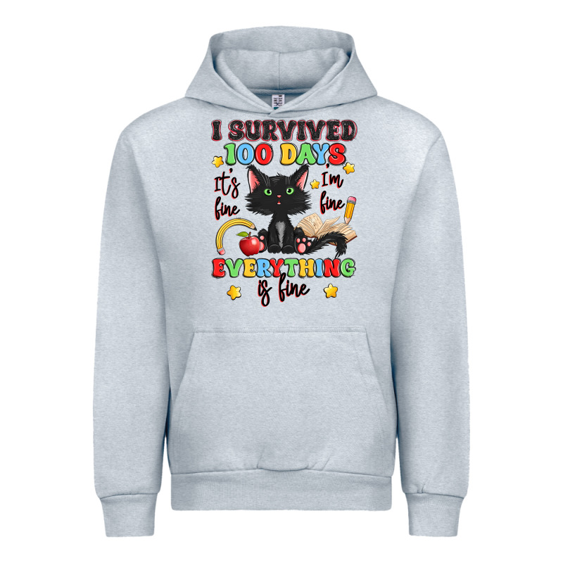 I Survived 100 Days It's Fine I'm Fine Urban Hoodie by Artiststas | Teevron