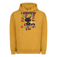 Pigment Peanut Butter i survived 100 days it's fine i'm fine Urban Hoodie - Artiststas