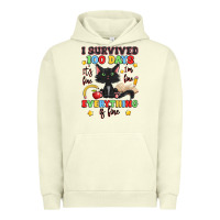 Pigment Pistachio i survived 100 days it's fine i'm fine Urban Hoodie - Artiststas