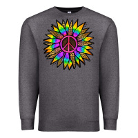 Charcoal Heather Peace Hippie Sunflower Premium Sweatshirt - Jasminsmagicworld