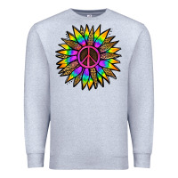 Heather Grey Peace Hippie Sunflower Premium Sweatshirt - Jasminsmagicworld
