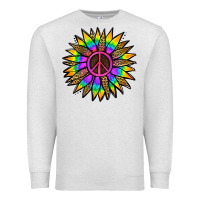 Oatmeal Heather Peace Hippie Sunflower Premium Sweatshirt - Jasminsmagicworld