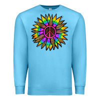 Ocean Blue Peace Hippie Sunflower Premium Sweatshirt - Jasminsmagicworld