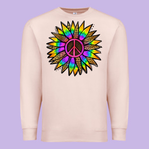 Peace Hippie Sunflower Premium Sweatshirt Designed By Jasminsmagicworld