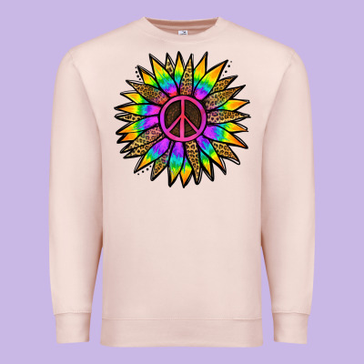 Peace Hippie Sunflower Premium Sweatshirt Designed By Jasminsmagicworld