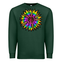 Sports Green Peace Hippie Sunflower Premium Sweatshirt - Jasminsmagicworld