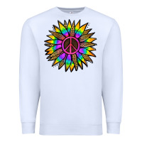 White Peace Hippie Sunflower Premium Sweatshirt - Jasminsmagicworld