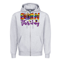 Heather Grey born this way Zipper Hoodie - JahusDesignShop