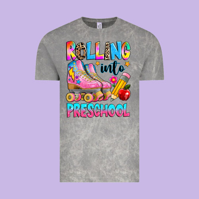 Rolling Into Preschool Grade Vintage Tee Designed By Texasbilliewilder