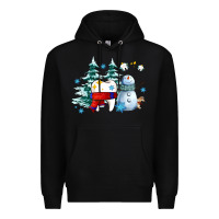 Black dental christmas teeth and winter with snowman Premium Hoodie - AdoDesignShop