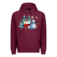 Burgundy dental christmas teeth and winter with snowman Premium Hoodie - AdoDesignShop