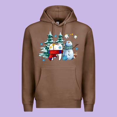 Dental Christmas Teeth And Winter With Snowman Premium Hoodie Designed By Adodesignshop