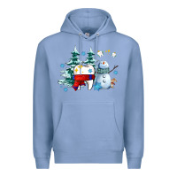 Colony Blue dental christmas teeth and winter with snowman Premium Hoodie - AdoDesignShop
