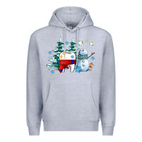 Heather Grey dental christmas teeth and winter with snowman Premium Hoodie - AdoDesignShop