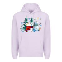 Lilac dental christmas teeth and winter with snowman Premium Hoodie - AdoDesignShop