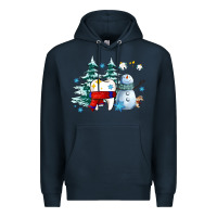 Navy dental christmas teeth and winter with snowman Premium Hoodie - AdoDesignShop