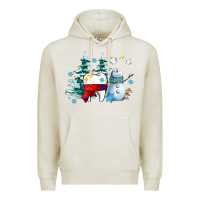 Oatmeal Heather dental christmas teeth and winter with snowman Premium Hoodie - AdoDesignShop
