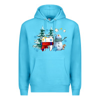 Ocean Blue dental christmas teeth and winter with snowman Premium Hoodie - AdoDesignShop