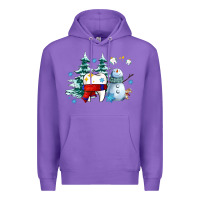 Purple dental christmas teeth and winter with snowman Premium Hoodie - AdoDesignShop