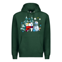 Sports Green dental christmas teeth and winter with snowman Premium Hoodie - AdoDesignShop