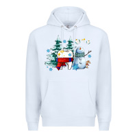 White dental christmas teeth and winter with snowman Premium Hoodie - AdoDesignShop