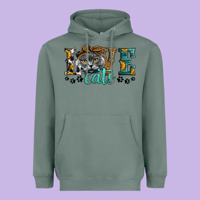 Love Cats Scottish Fold Heavyweight Hoodie Designed By Lillyallendesigns