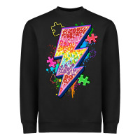 Black lightning bolt autism Heavyweight Sweatshirt - Zillion Design Studio