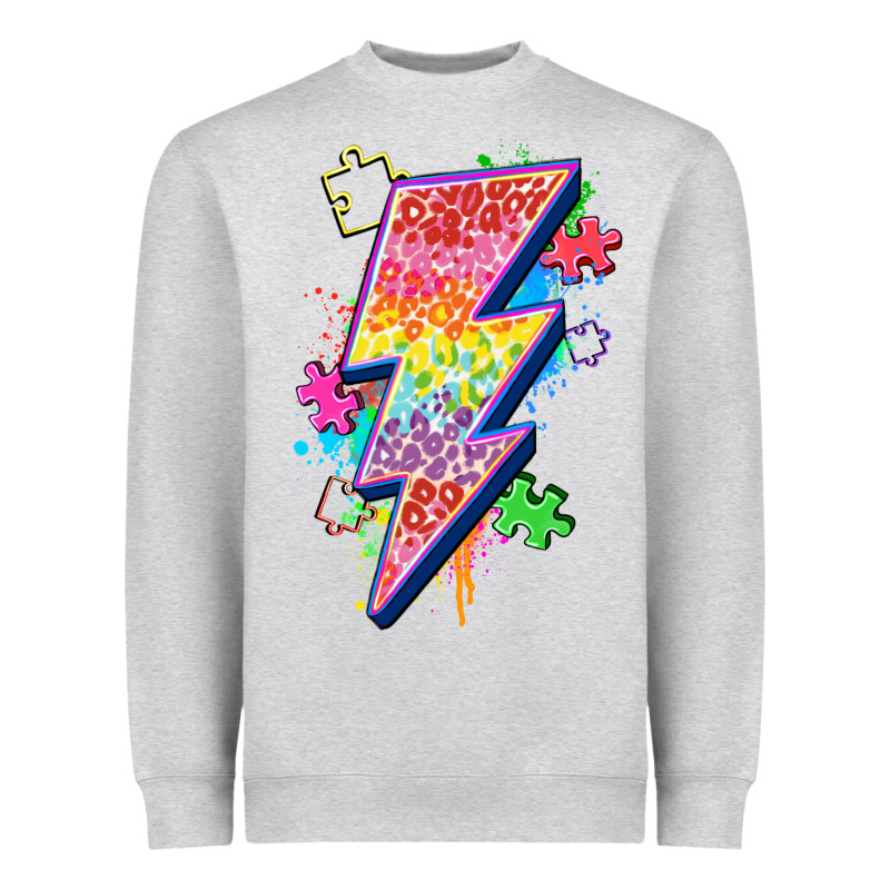 Lightning Bolt Autism Heavyweight Sweatshirt by Zillion Design Studio | Teevron