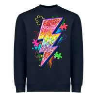 Navy lightning bolt autism Heavyweight Sweatshirt - Zillion Design Studio