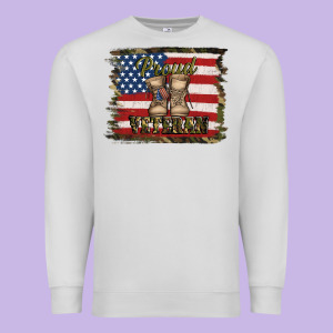 Proud Veteran Premium Sweatshirt Designed By Jasminsmagicworld
