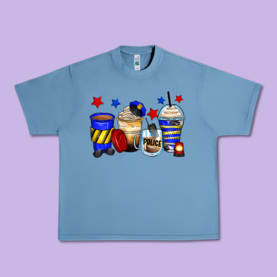 Police Coffee Cups Urban Heavy Tee Designed By Zillion Design Studio
