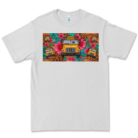 Dove Grey school bus leopard gemstone license plate Premium Tee - Artiststas
