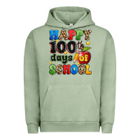 Pigment Oil Green happy 100 th days of school Urban Hoodie - Artiststas