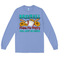 Colony Blue baseball makes me happy you, not so much Long Sleeve Tee - HRA Design Shop