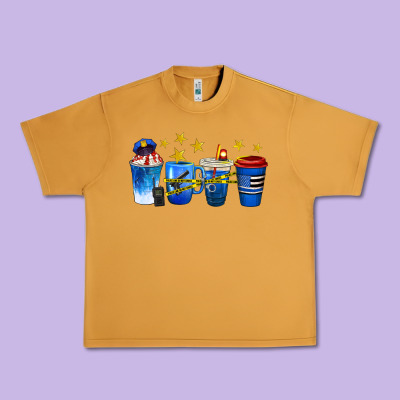 Police Coffee Cups Urban Heavy Tee Designed By Texasbilliewilder
