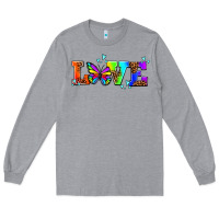 Heather Grey pride love butterflies Long Sleeve Tee - AdoDesignShop