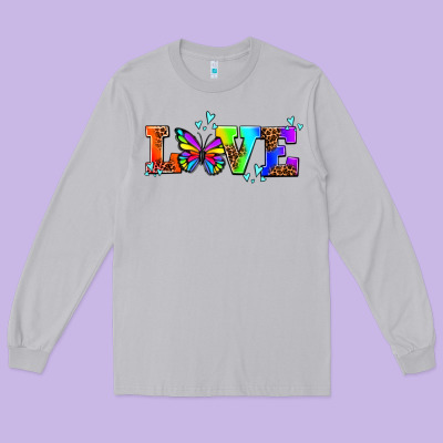 Pride Love Butterflies Long Sleeve Tee Designed By Adodesignshop