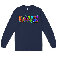 Navy pride love butterflies Long Sleeve Tee - AdoDesignShop